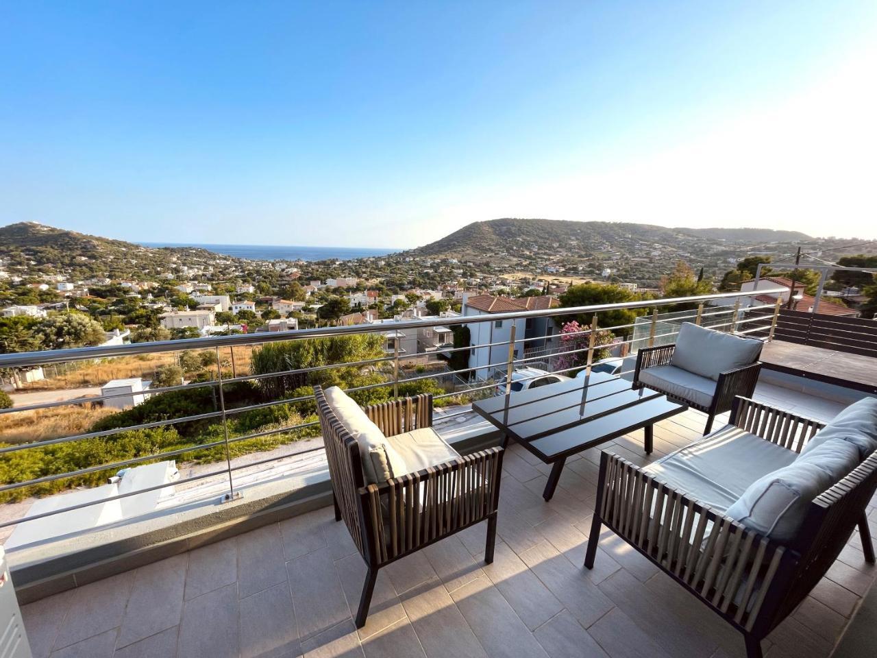 Villa Azzura With Sea View & Private Pool At Athens Riviera