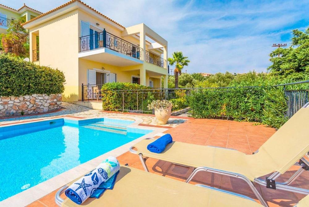 Skala Villa Yellow Large Private Pool Walk To Beach Sea Views A C Wifi 2826