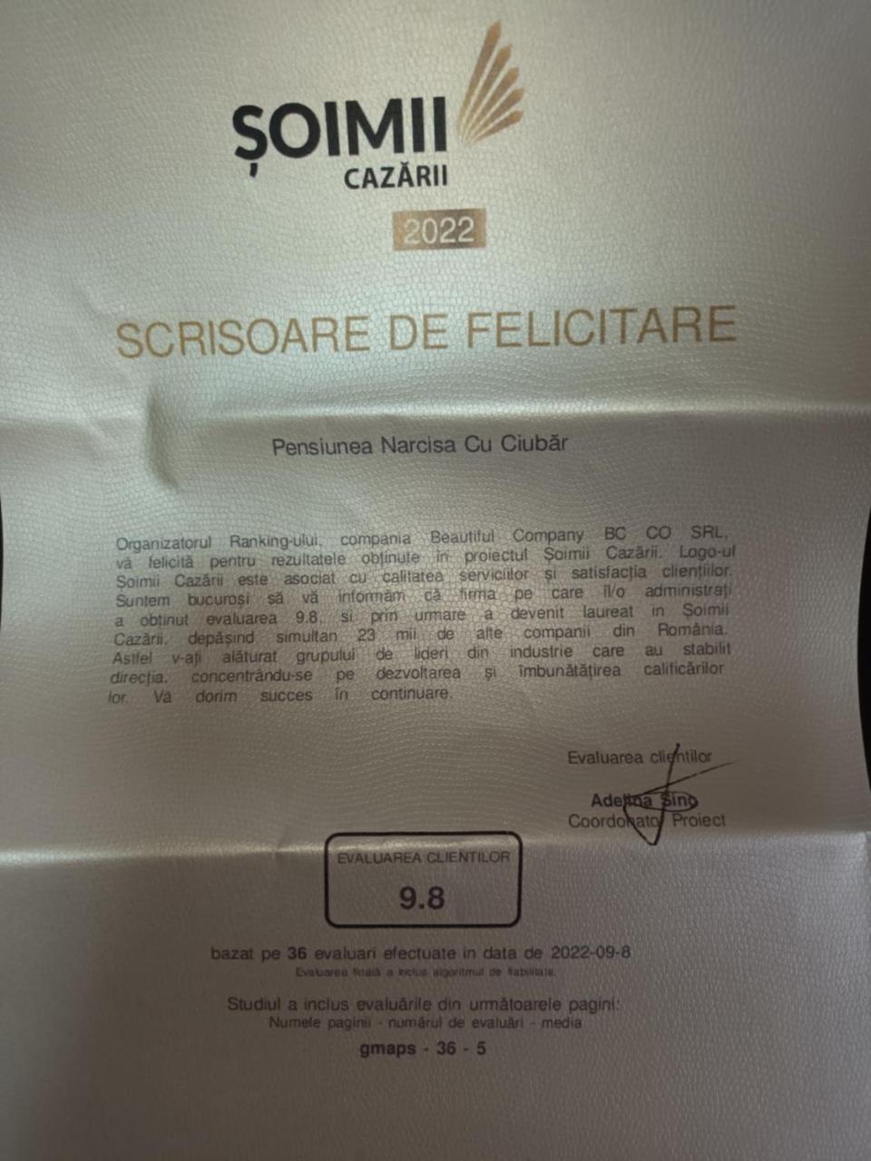 Pensiunea Narcisa Cu Ciubar