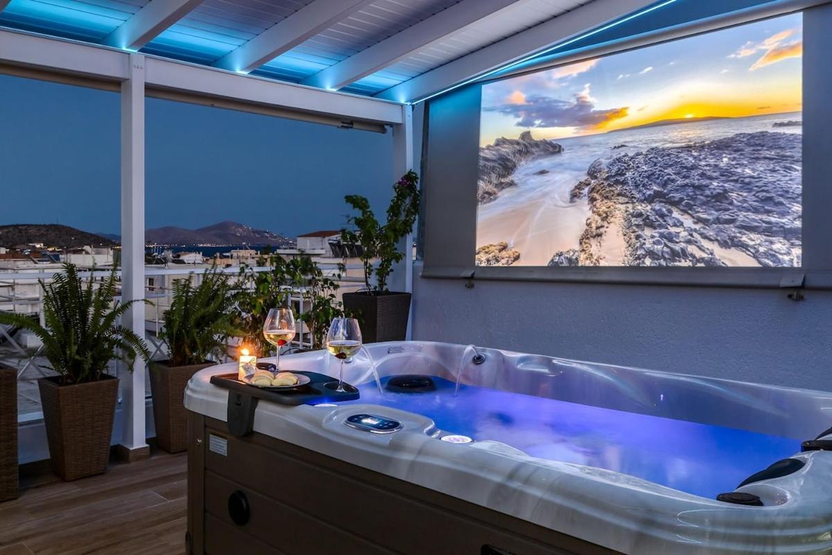 Central Penthouse Studio With Jacuzzi In Varkiza